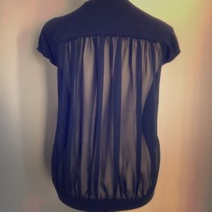 UO tulle back cotton sweater